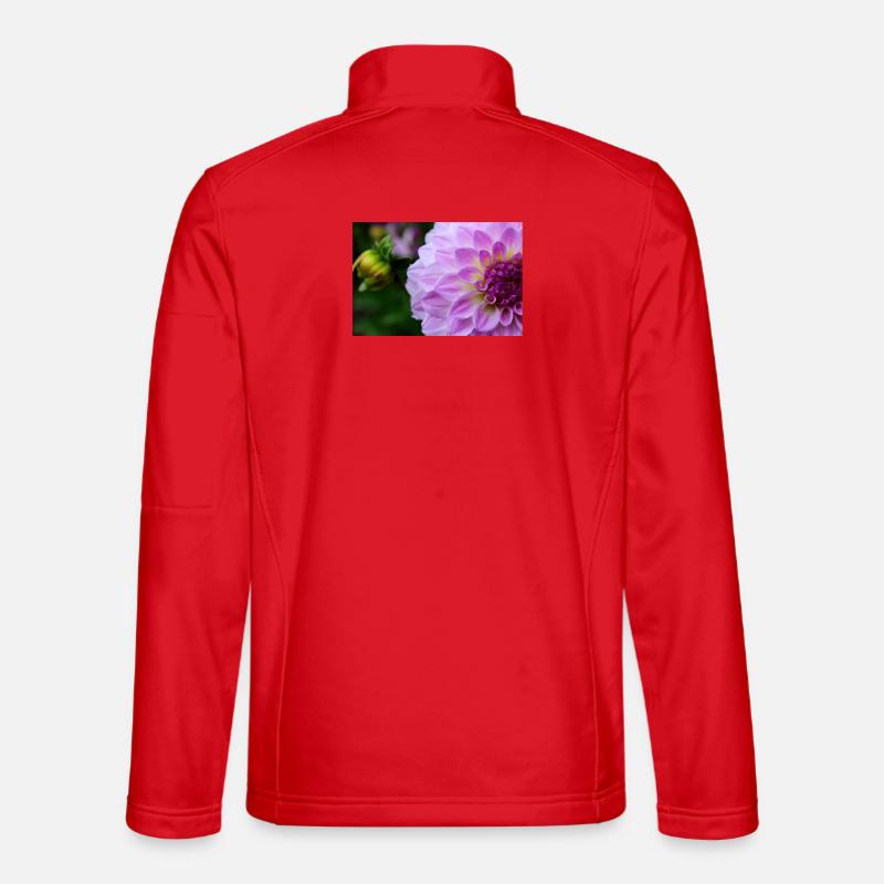 Dahlia rose rose Violet fleur, fleur - Veste en tissu softshell Unisexe - rouge