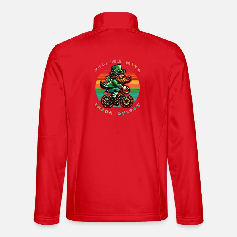 Leprechaun Radfahren St. Patrick's Day - Unisex Softshelljacke - Rot