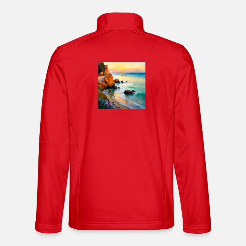 Bucht des Impressionismus - Unisex Softshelljacke - Rot