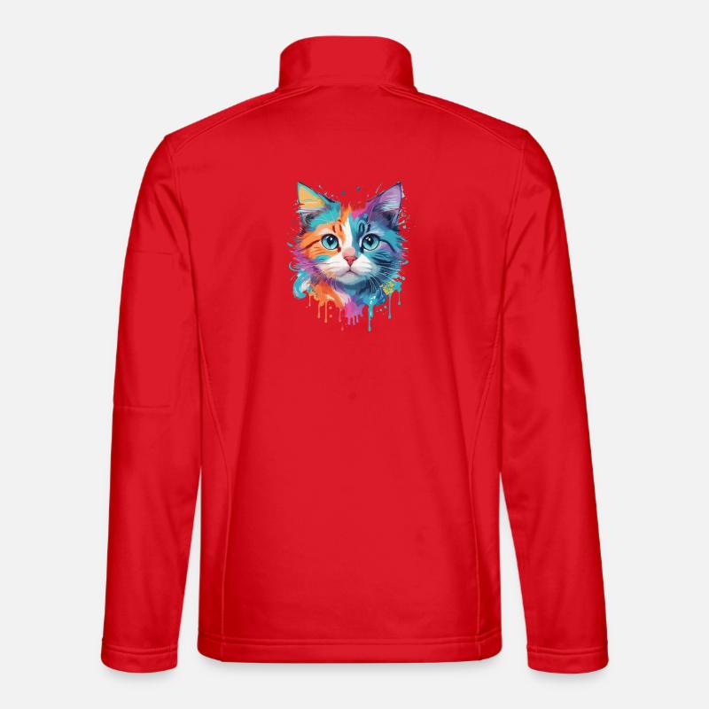 Niedliche Katze - Unisex Softshelljacke - Rot