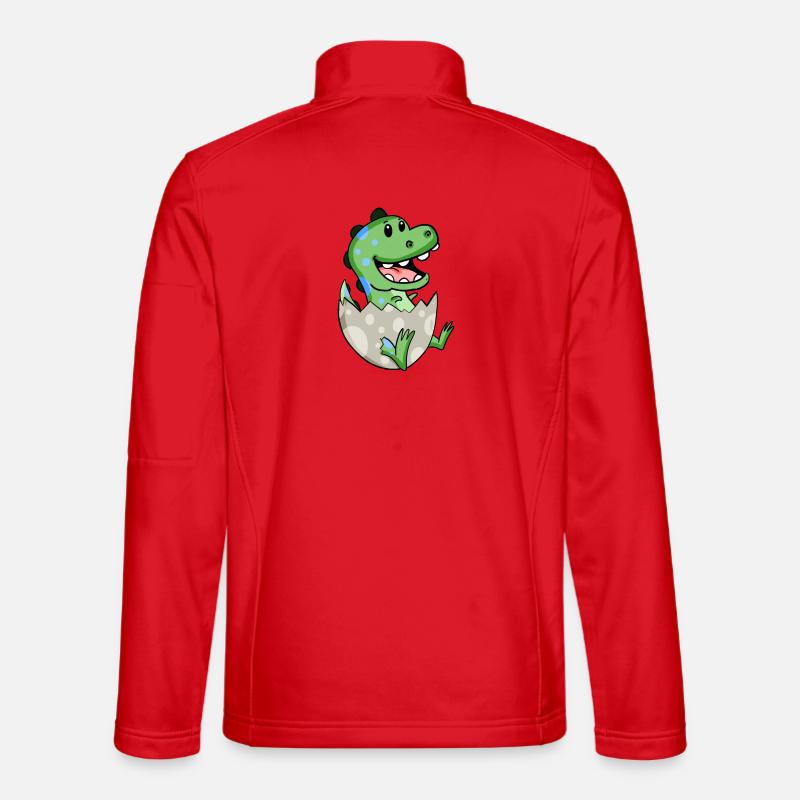 Dinosaur Egg Dino Baby Motif - Unisex Softshell Jacket - red