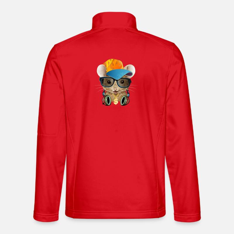 coole Maus mit Basecap,Sonnenbrille und Kopfhörer Unisex Softshelljacke