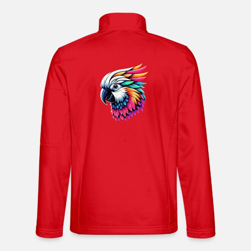 Kakadu-Papagei mit Kamm - Unisex Softshelljacke - Rot
