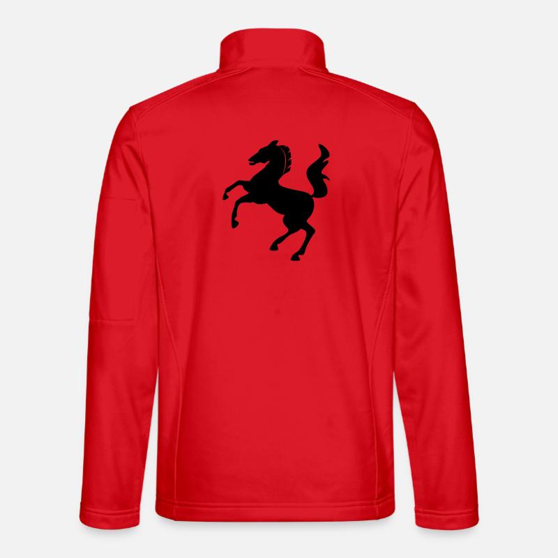 Horse Symbol Dynamically Jumping - Unisex Softshell Jacket - red