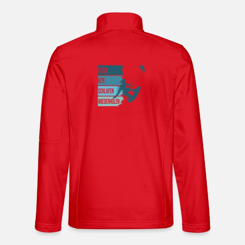 Essen, Kite, Schlafen, Wiederholen - Unisex Softshelljacke - Rot