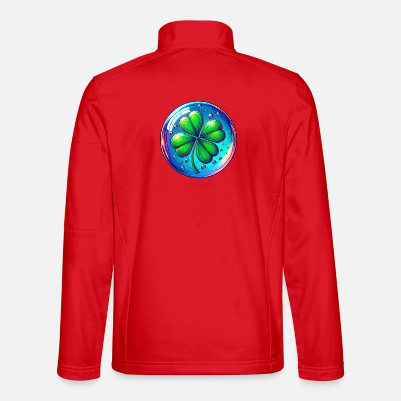 Vierblättriges Kleeblatt - Unisex Softshelljacke - Rot