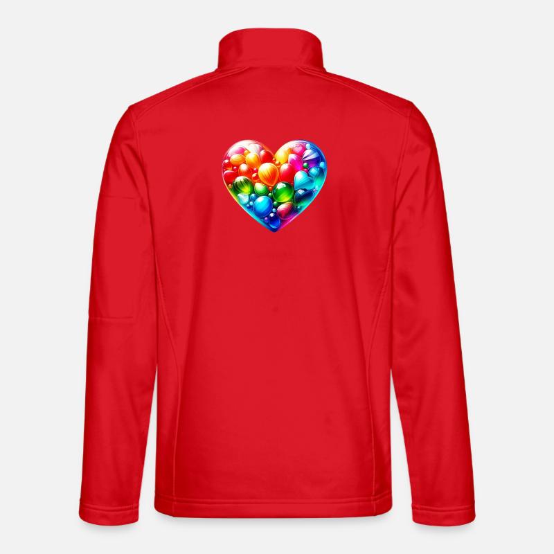 Buntes Herz - Unisex Softshelljacke - Rot