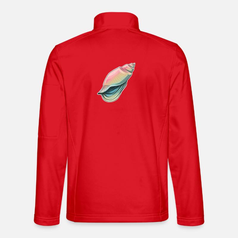 Pastel Seashell Illustration - Unisex Softshell Jacket - red