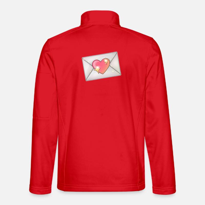 Coeur dans l’enveloppe Illustration romantique Veste en tissu softshell Unisexe
