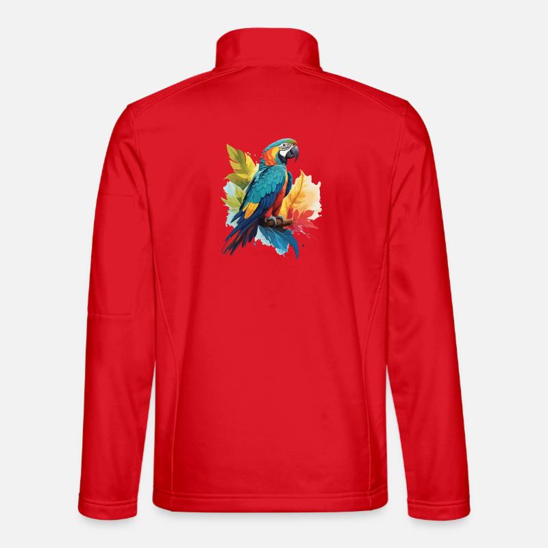 Bunter Papagei - Unisex Softshelljacke - Rot