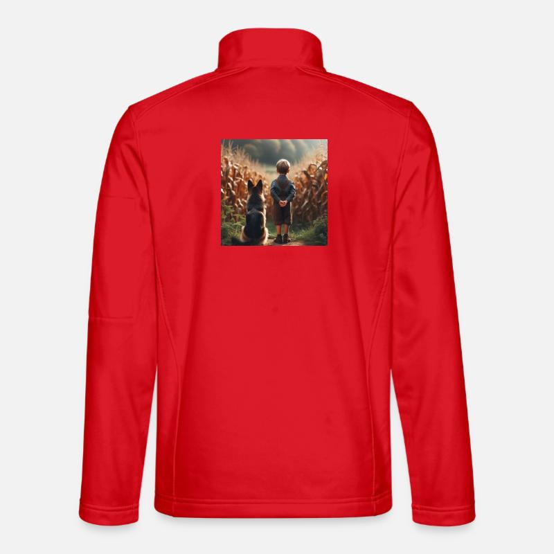 German Shepherd Art - Unisex Softshell Jacket - red