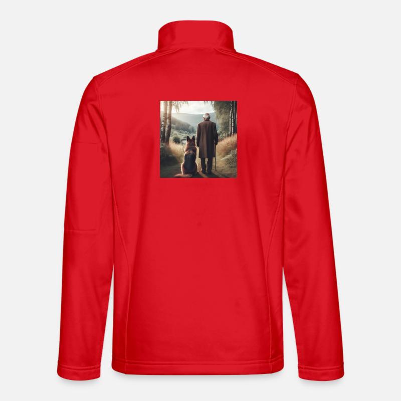 German Shepherd Art - Unisex Softshell Jacket - red