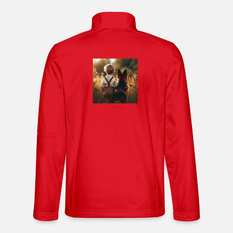 Deutscher Schäferhund Kunst - Unisex Softshelljacke - Rot