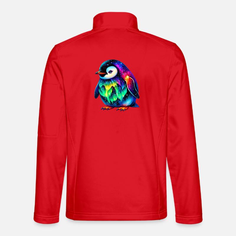 Aurora Borealis Pinguin - Unisex Softshelljacke - Rot