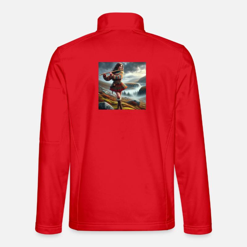 Keltische Musikerin - Unisex Softshelljacke - Rot