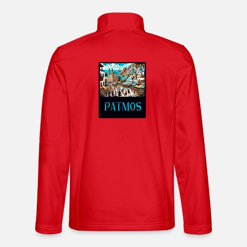 Design paradisiaque de Patmos en Grèce Veste en tissu softshell Unisexe