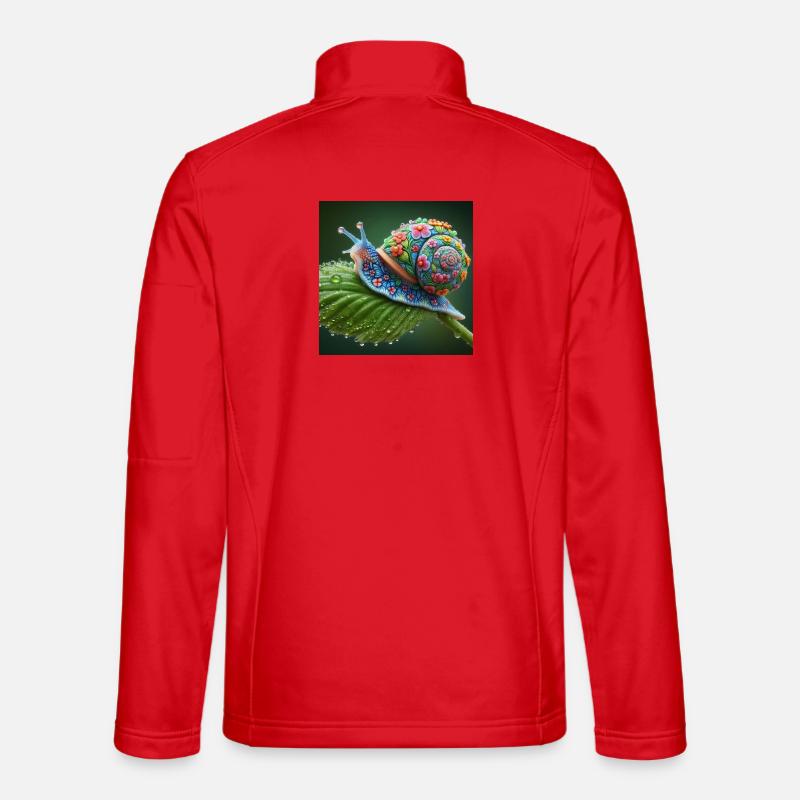 Blühende Schnecke - Unisex Softshelljacke - Rot