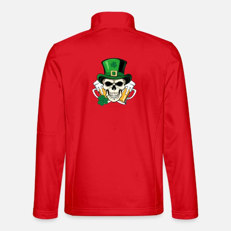 skull san patrick day - Unisex Softshell Jacket - red