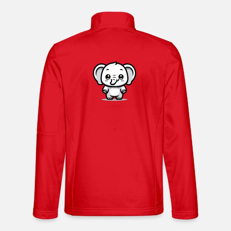 A cute cartoon style elephant - Unisex Softshell Jacket - red