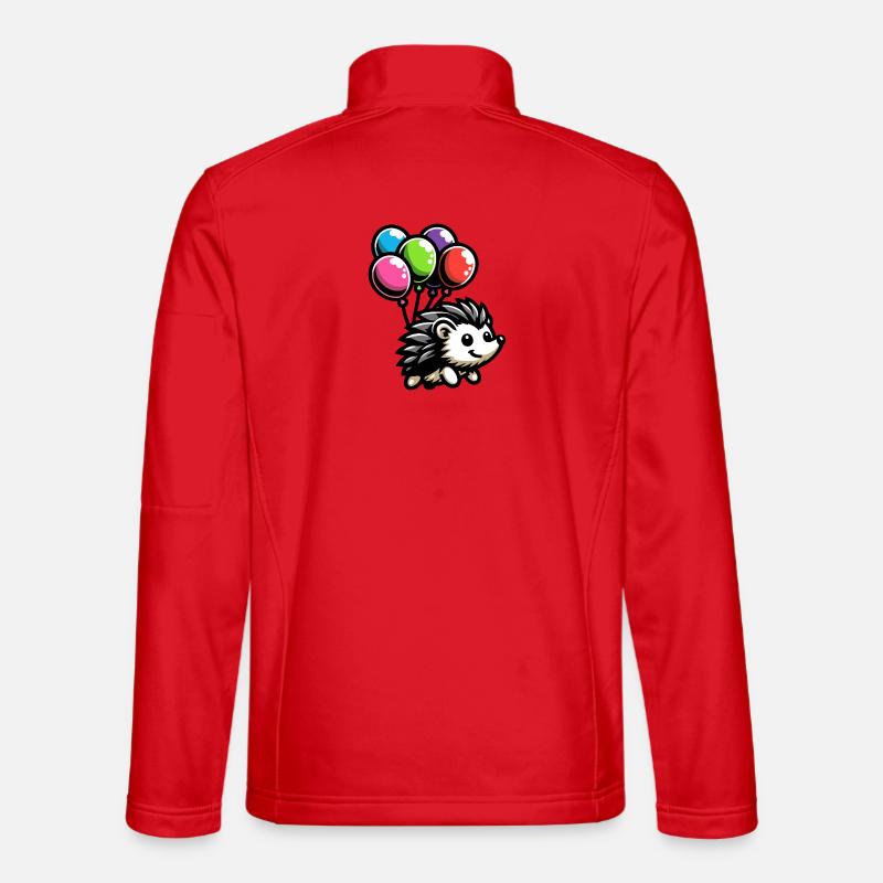Hedgehog Harmony: Der Ballon-Kumpel - Unisex Softshelljacke - Rot