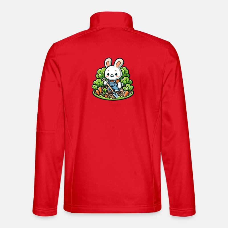 Erntetrichter: Der Gartenhase - Unisex Softshelljacke - Rot