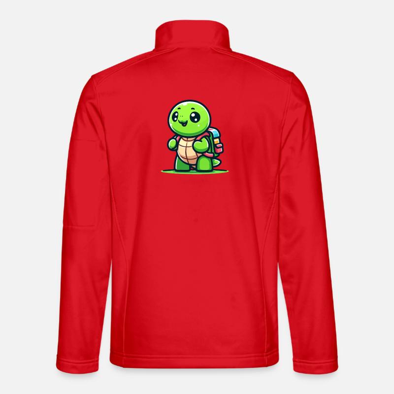 Trailblazer Turtle: The Explorer - Unisex Softshell Jacket - red