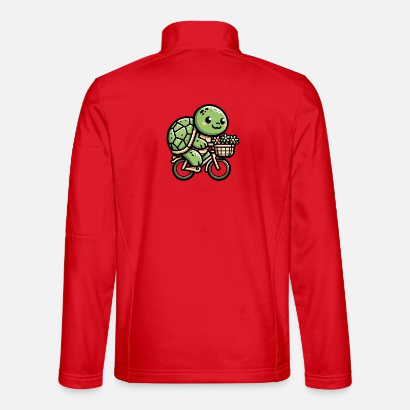 Conception de vélo tortue mignonne Veste en tissu softshell Unisexe