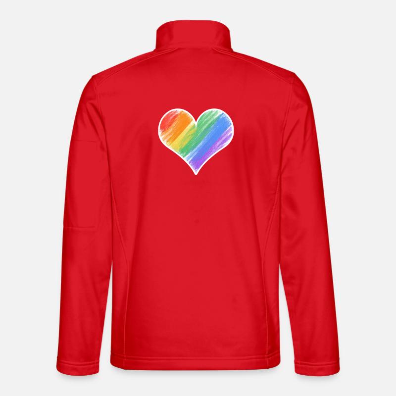 Regenbogenherz Farbstrich - Unisex Softshelljacke - Rot