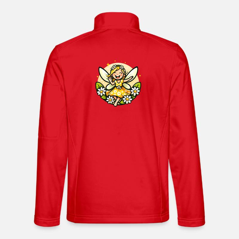Süße Fee Gänseblümchen Blumenmädchen Lächeln - Unisex Softshelljacke - Rot