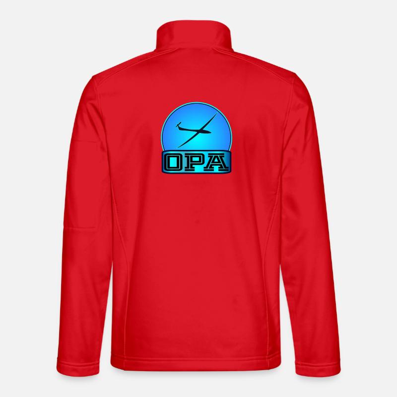 Großpapa werden - SEGELFLUGZEUG OPA - Unisex Softshelljacke - Rot