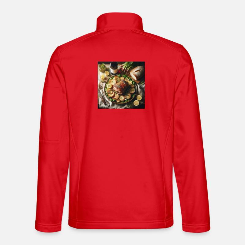 Schweineschulter mit Rübenspitzen - Unisex Softshelljacke - Rot