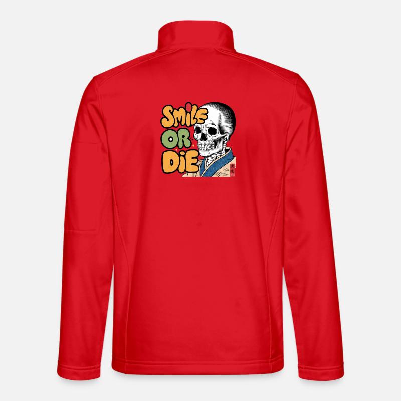 Skeletor with Optimistic Message - Unisex Softshell Jacket - red