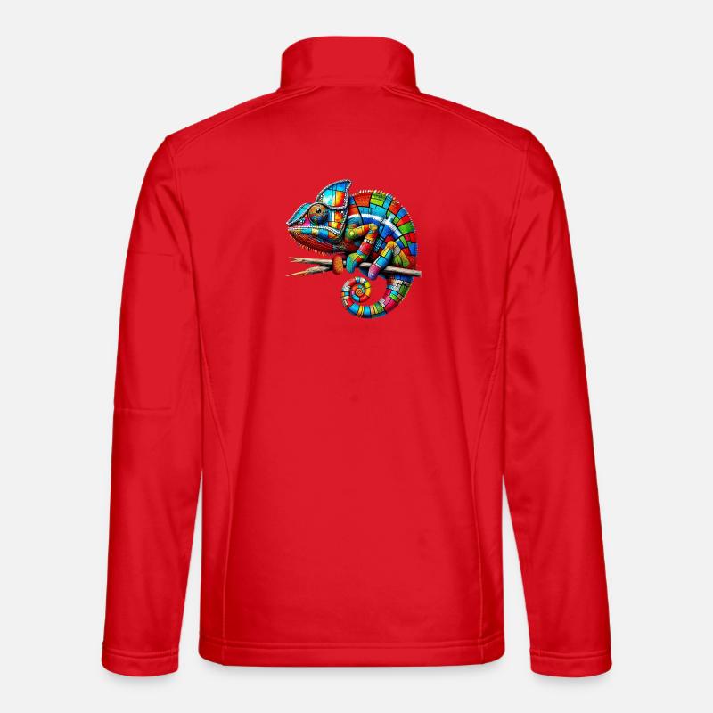 Chamäleon Mondrian - Unisex Softshelljacke - Rot