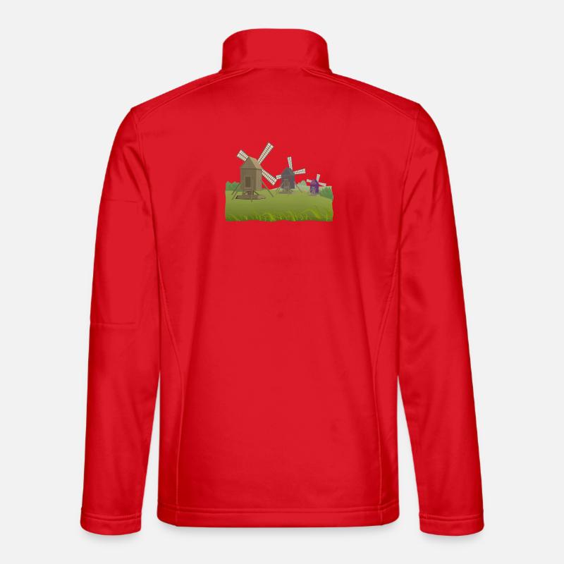 Windmühlen - Unisex Softshelljacke - Rot