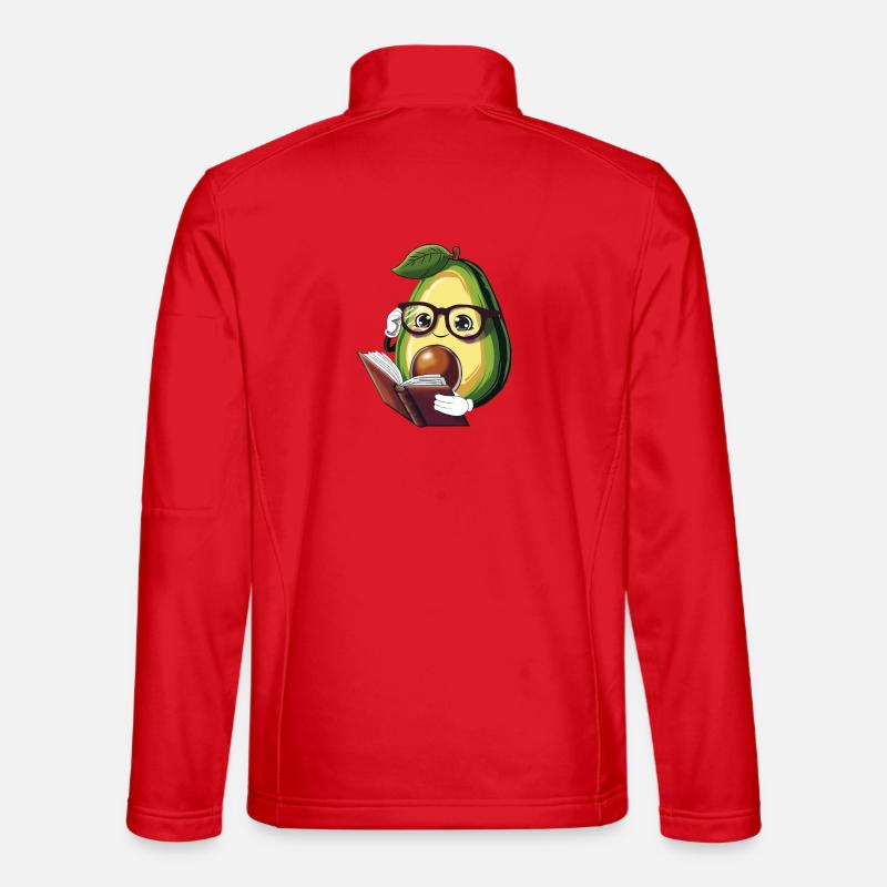 Avocado liest ein Buch – Bücherwurm - Unisex Softshelljacke - Rot