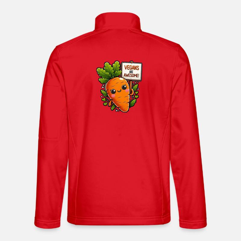 Vegane Karotten-Maskottchen sind super - Unisex Softshelljacke - Rot