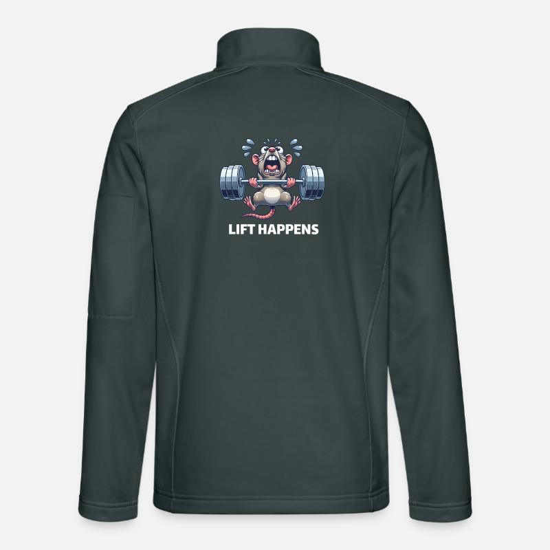 Mouse Rat Weightlifting Barbell Training Workout Unisex Softshell Jacket
