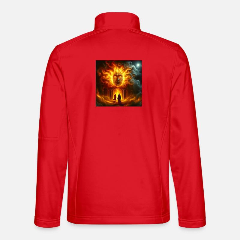 Mythologisches Feuergesicht - Unisex Softshelljacke - Rot