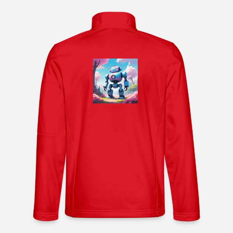 Robot on dream planet - Unisex Softshell Jacket - red