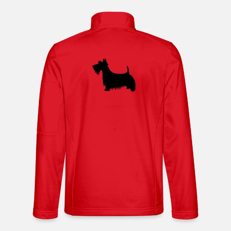 Une illustration de la silhouette d’un chien Scots Terrier Veste en tissu softshell Unisexe