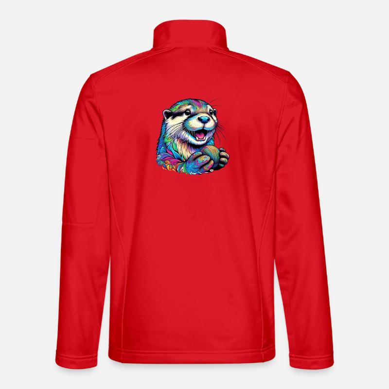 Fischotter mit Panzer - Unisex Softshelljacke - Rot
