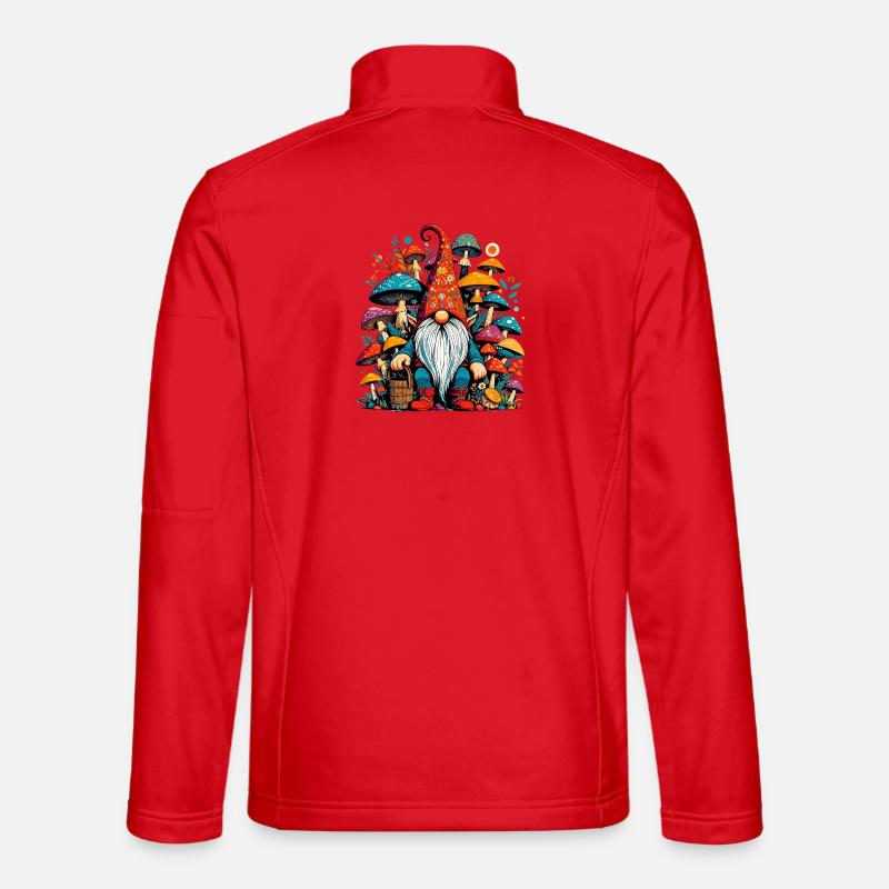Zwerg mit Pilzen Pilze Pilze - Unisex Softshelljacke - Rot