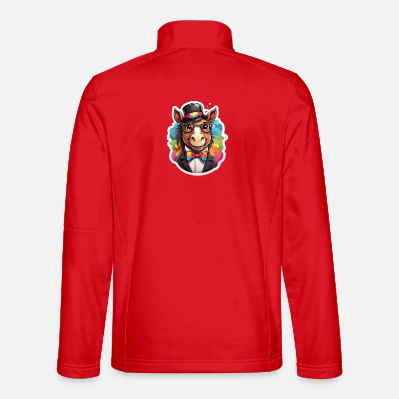 Rainbow Donkey Gentleman - Unisex Softshell Jacket - red