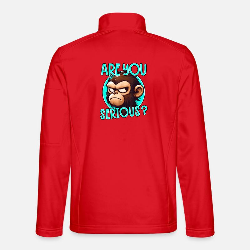 Bist du Serious Monkey? - Unisex Softshelljacke - Rot
