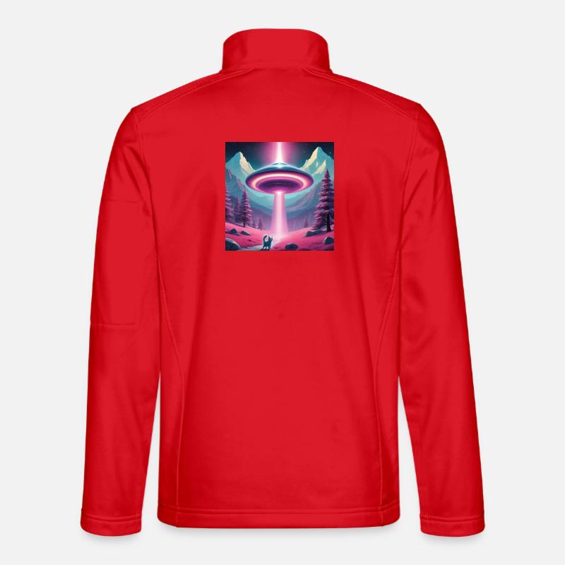 UFO with kitten - Unisex Softshell Jacket - red