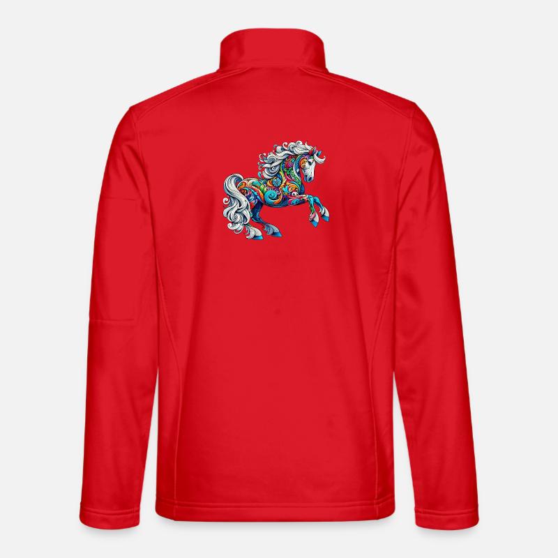 Pferd - Unisex Softshelljacke - Rot