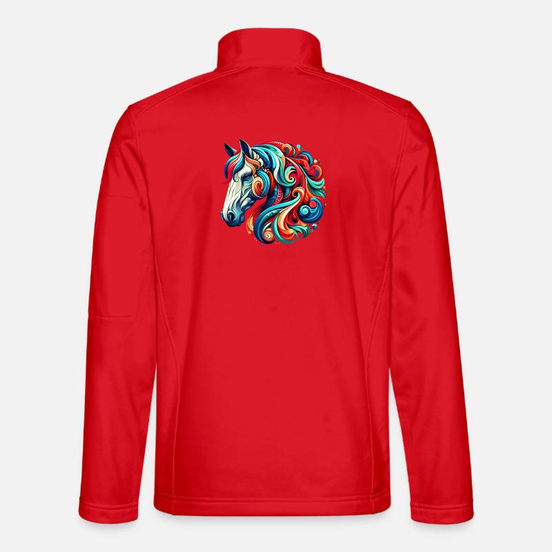 Pferd - Unisex Softshelljacke - Rot