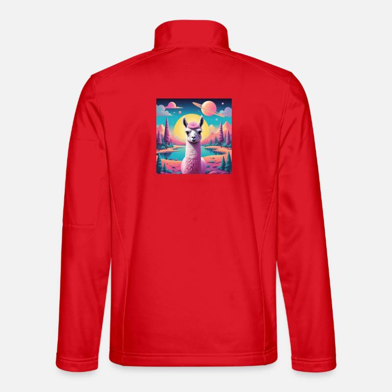 Space Llama - Unisex Softshell Jacket - red