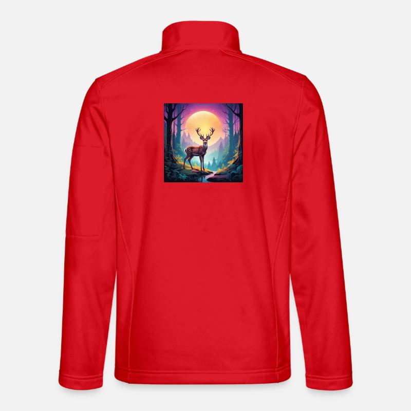 Deer in the forest - Unisex Softshell Jacket - red