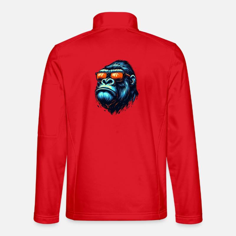 Gorillas with Sunglasses - Unisex Softshell Jacket - red